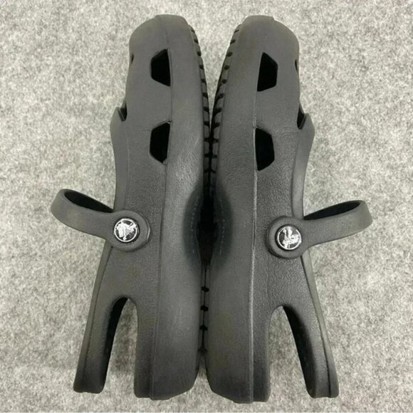 CROCS Shayna Mary Jane Slip On Black Flats Child Size 12 - Picture 9 of 10